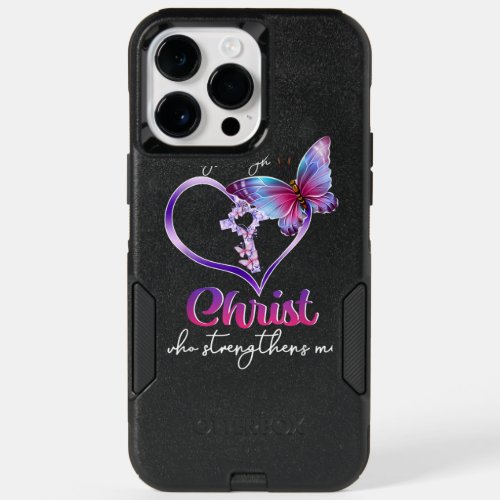 I Can Do All Things Through Christ Butterfly Art E OtterBox iPhone 14 Pro Max Case