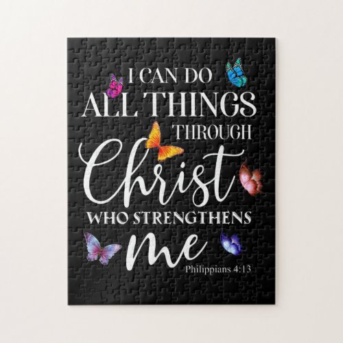 I Can Do All Things Through Christ Butterfly Art Jigsaw Puzzle