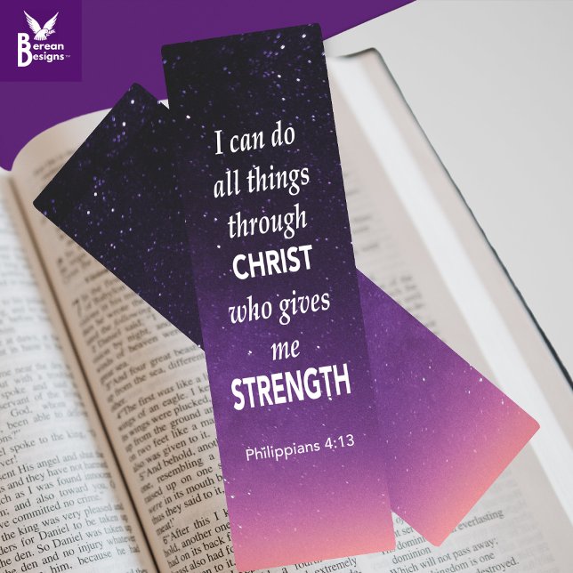 I CAN DO ALL THINGS THROUGH CHRIST Christian Bookmarks (I CAN DO ALL THINGS THROUGH CHRIST Christian bookmark. Ideal book gift for people of faith.)