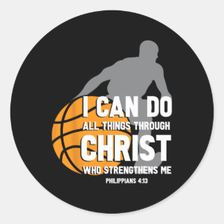 I Can Do All Things Through Christ Christian Byske Classic Round Sticker