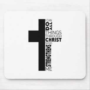 "I Can Do All Things Through Christ" Cross Mouse Pad