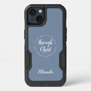 I Can Do All Things Through Christ Dusty Blue iPhone 13 Case