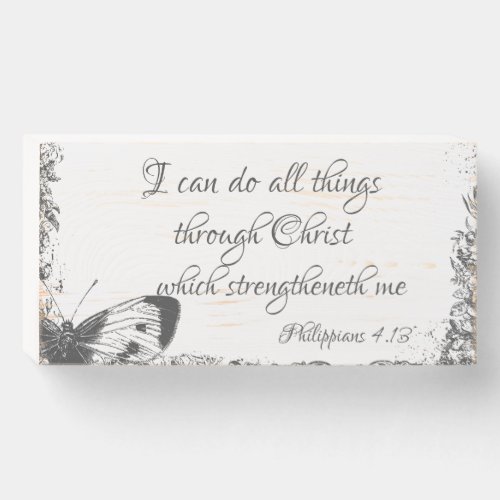 I Can Do All Things through Christ Farmhouse Faith Wooden Box Sign