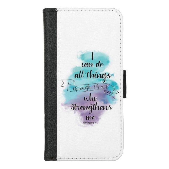 I can do all things through Christ  iPhone Wallet Case (Front)