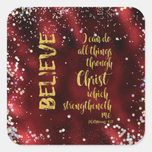  I Can Do All Things Through Christ  KJV Scripture Square Sticker