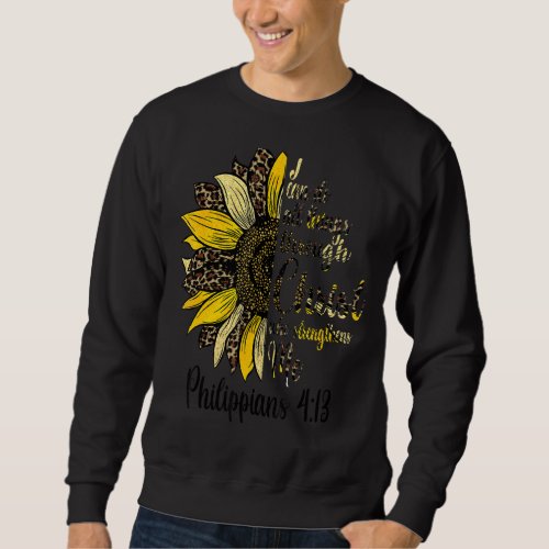 I Can Do All Things Through Christ Leopard Butterf Sweatshirt