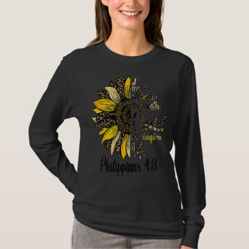 I Can Do All Things Through Christ Leopard Butterf T_Shirt
