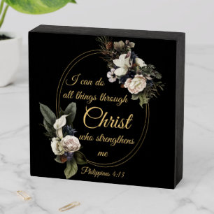 I Can Do All Things Through Christ – Philippians 4 Wooden Box Sign
