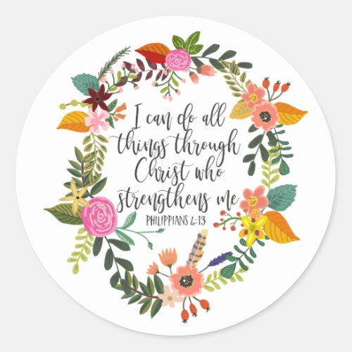 I can do all things through Christ Philippians Classic Round Sticker