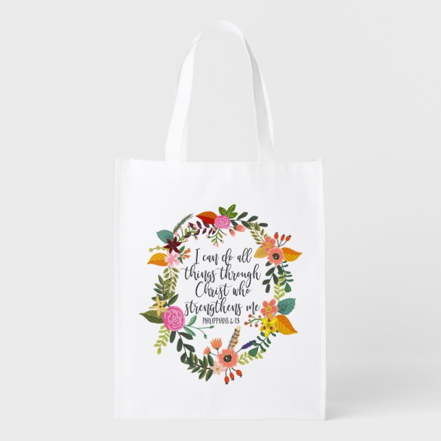 I can do all things through Christ Philippians Grocery Bag (Front)