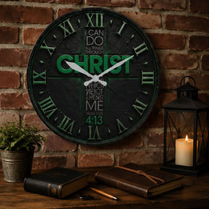 I Can Do All Things Through Christ Philippians  Large Clock