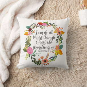 I can do all things through Christ Philippians Throw Pillow