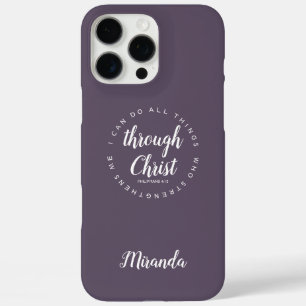 I Can Do All Things Through Christ Quote Purple iPhone 16 Pro Max Case