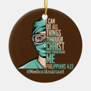 I Can Do All Things Through Christ RN Nurse Gifts Ceramic Ornament