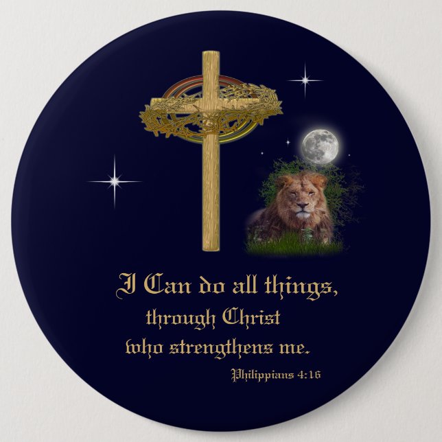 I can do all things through Christ scripture Button (Front)