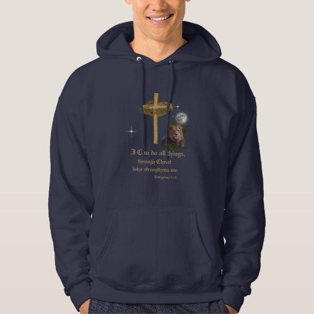 I can do all things through Christ scripture Hoodie (Front)