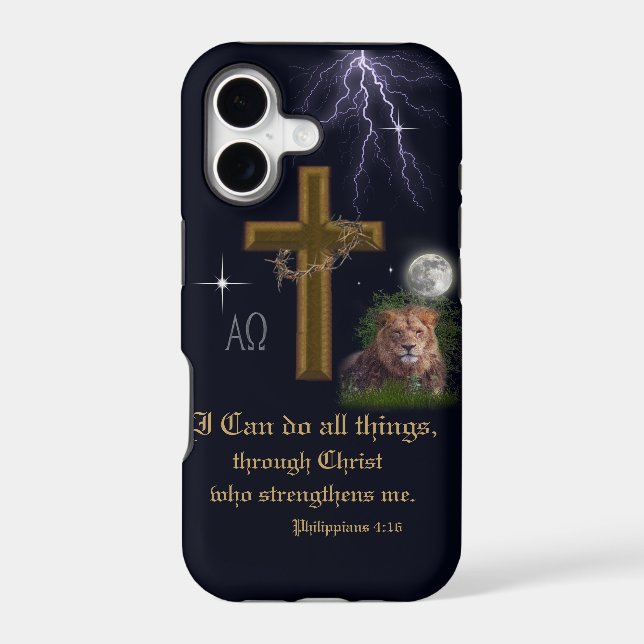 I can do all things through Christ scripture Iphone Case (Back)
