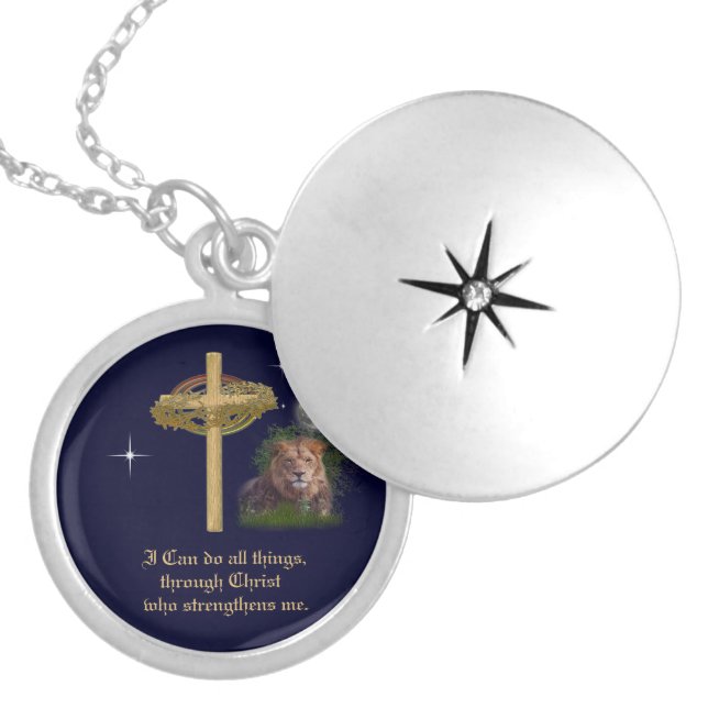 I can do all things through Christ scripture Locket Necklace (Front)