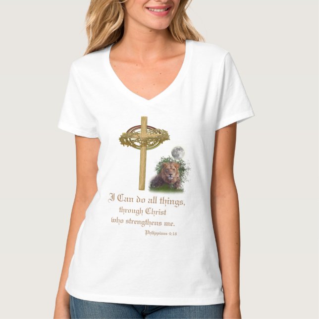 I can do all things through Christ scripture T-Shirt (Front)