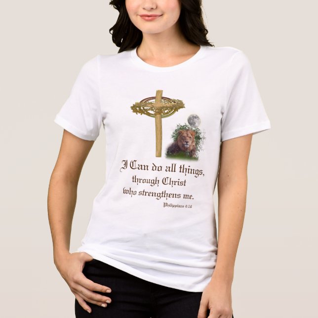 I can do all things through Christ scripture Tri-Blend Shirt (Front)