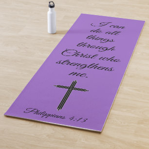 I Can Do All Things Through Christ Scripture Yoga Mat