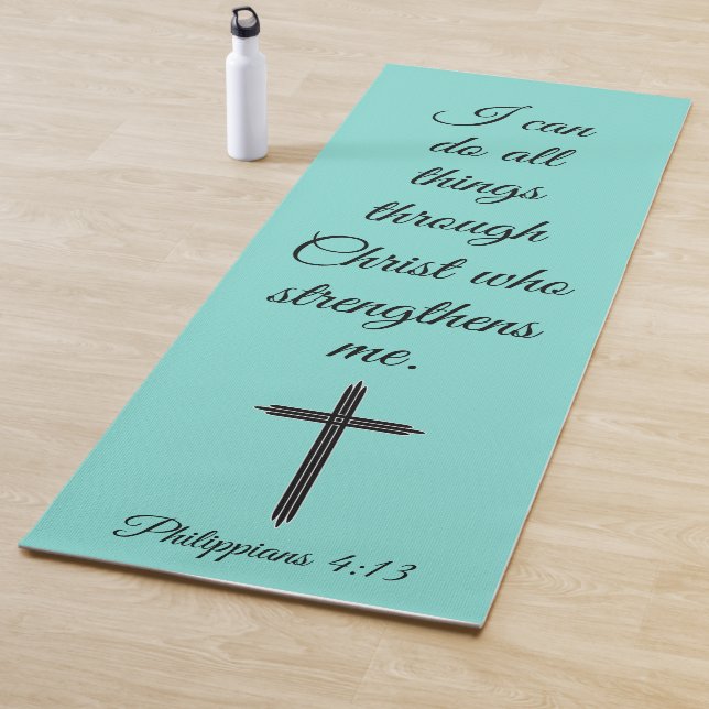 I Can Do All Things Through Christ Scripture Yoga Mat (In Situ)