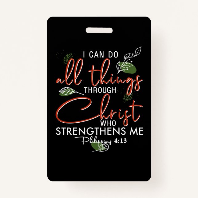 I Can Do All Things Through Christ Who Strengthens Badge (Front)