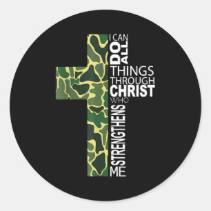 I Can Do All Things Through Christ Who Strengthens Classic Round Sticker