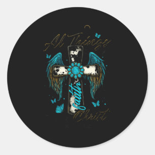 I Can Do All Things Through Christ Who Strengthens Classic Round Sticker