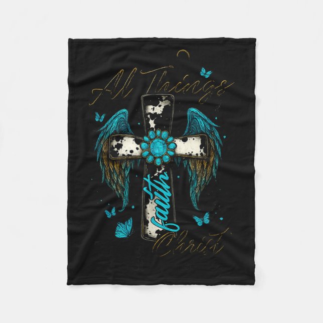 I Can Do All Things Through Christ Who Strengthens Fleece Blanket (Front)