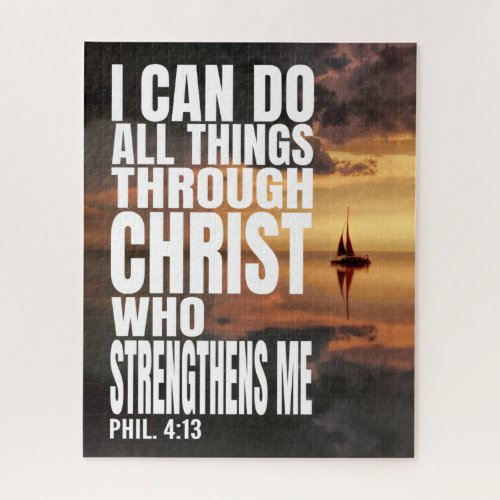 I CAN DO ALL THINGS THROUGH CHRIST WHO STRENGTHENS JIGSAW PUZZLE
