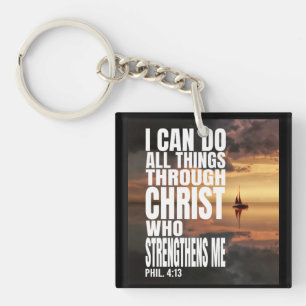 I CAN DO ALL THINGS THROUGH CHRIST WHO STRENGTHENS KEYCHAIN