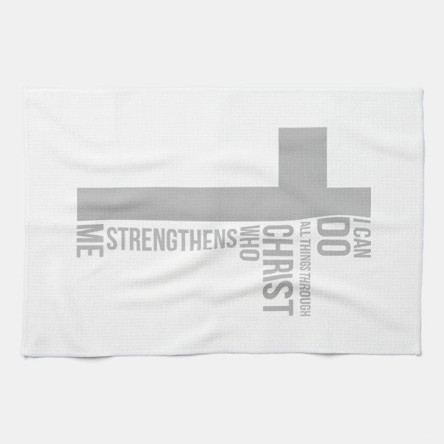 I Can Do All Things Through Christ Who Strengthens Kitchen Towel (Horizontal)