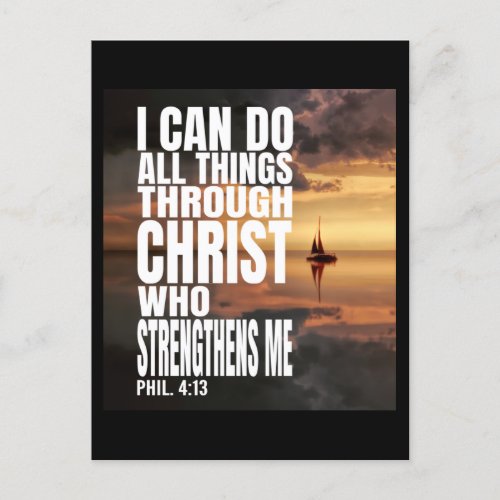 I CAN DO ALL THINGS THROUGH CHRIST WHO STRENGTHENS POSTCARD
