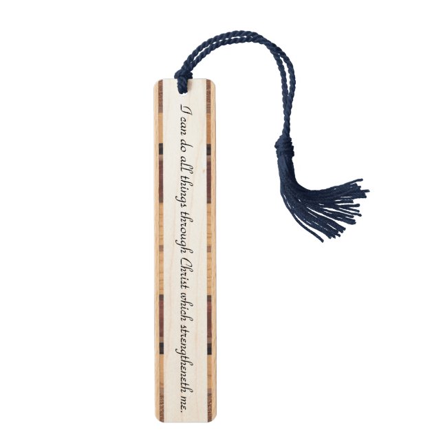 I Can do All Things Through Christ Wooden Bookmark (Front)
