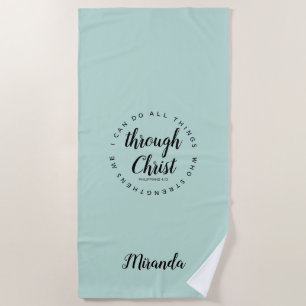 I Can Do All Things Through Christ Yoga Or Beach Towel