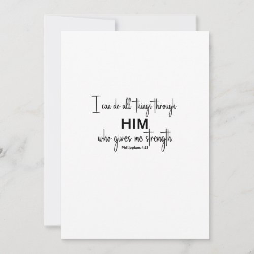 I can do all things through Him  Thank You Card
