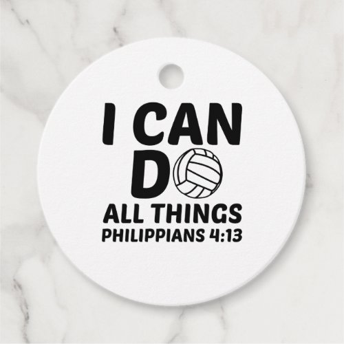 I CAN DO ALL THINGS VOLLEYBALL FAVOR TAGS