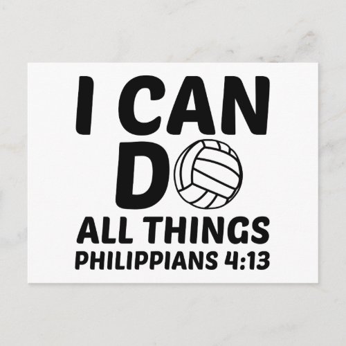 I CAN DO ALL THINGS VOLLEYBALL POSTCARD