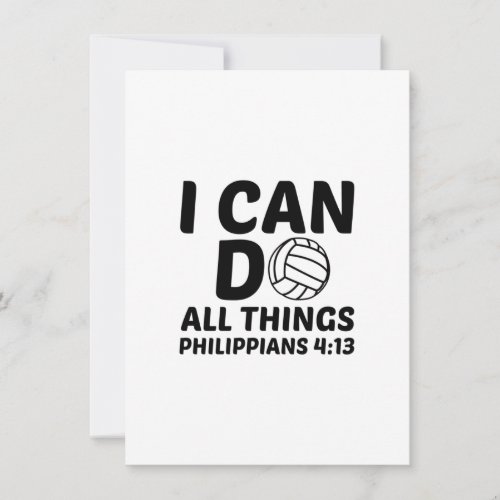 I CAN DO ALL THINGS VOLLEYBALL THANK YOU CARD