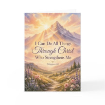 I Can Do All Things Watercolor Scripture Card
