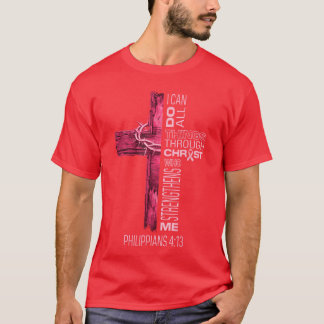I Can Do Allhingshrough Christ Breast Cancer Aware T-Shirt