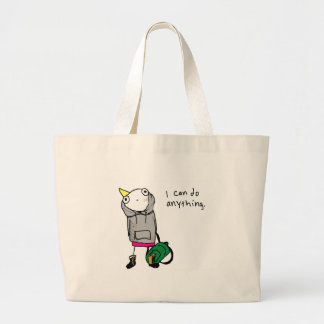 I can do anything. large tote bag