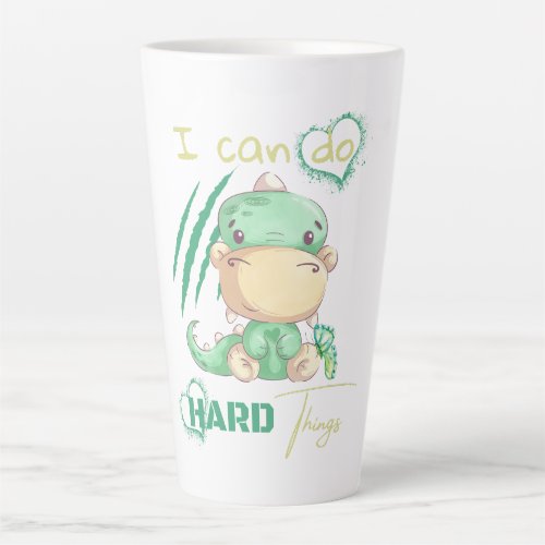 I can do  Cute Affirmations  Crocodile Latte Mug