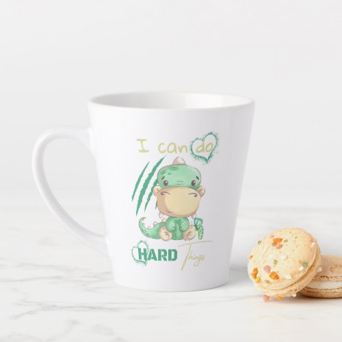 I can do  Cute Affirmations  Crocodile Latte Mug