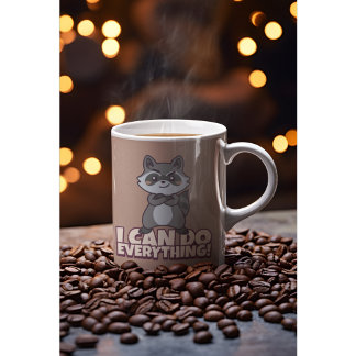 I Can Do Everything! Confident Raccoon Gift Coffee Mug