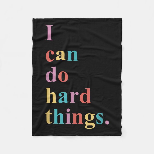 I Can Do Hard Things Apparel Uni-adults Humorous B Fleece Blanket (Front)
