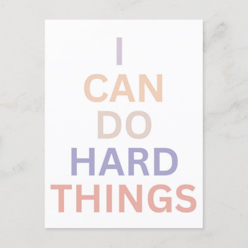 I Can Do Hard Things Poster Educational Wall Ar Postcard