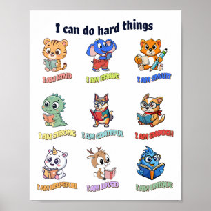 I Can Do Hard Things Teacher Back To School Childr Poster