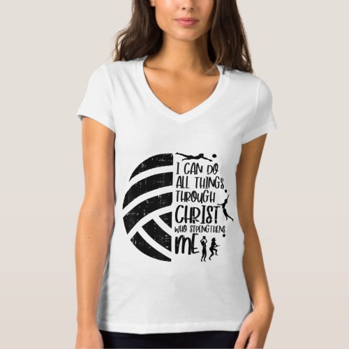 I Can Do Things Through Christ Volleyball Christia T_Shirt